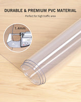 FURKIT Area Mat for Hard Floors, 5'×7' Transparent PVC Area Rug for Home, Waterproof Durable Protector for Dining Room, Kitchen, Living Room, Large No-Slip Baby Play Mat for Floor, Pet Litter Pad