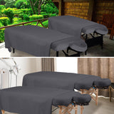 FUNLIYING 4 Sets Premium Microfiber Massage Table Sheets Set 3 Piece Set Includes Massage Table Cover Fitted Sheet and Fitted Face Rest Cover, Grey