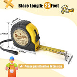 YUEYUQIU Fathers Day Grandpa Gifts from Granddaughter Grandson - Ideal Father's Day Birthday Grandparents Day Gifts for Grandpa Grandfather from Grandkids - Funny Engraved Tape Measure 25 FT Ideas