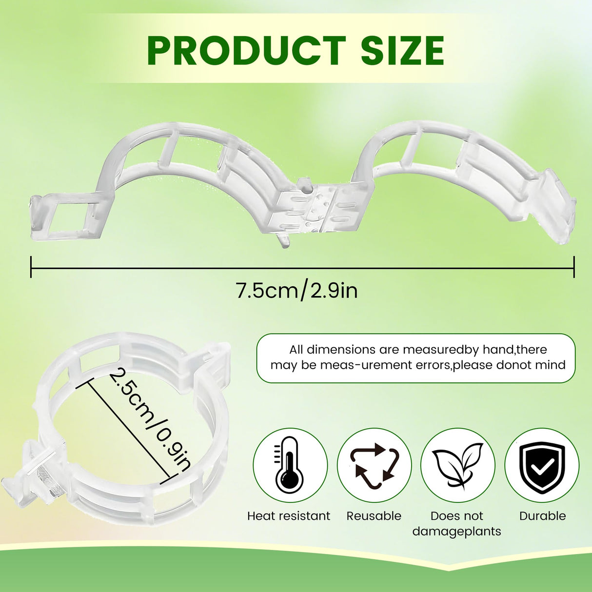 Plant Support Clips, 2026 New Garden Secured Plastic Plant Clips for Climbing Plants, Plastic Trellis Clips Tomato Grape Vine Vegetables Plant Fixing (100, White)