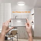 BLNAN LED Flush Mount Ceiling Light, 9 Inch 18W 3000K/4000K/5000K Hardwire Light Fixture, Ultra Thin Round White Lamp for Kitchen Porch Bedroom Hallway Stairwell Basement, Non-dimmable 2 Pack