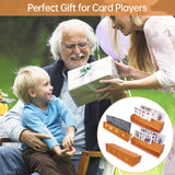 hismocal Playing Card Holders Deck Stand, Play Cards Holder for Kids or Elder People, Hands-Free Wood Holder Racks,Tray for Organizing Cards (4 Pack)