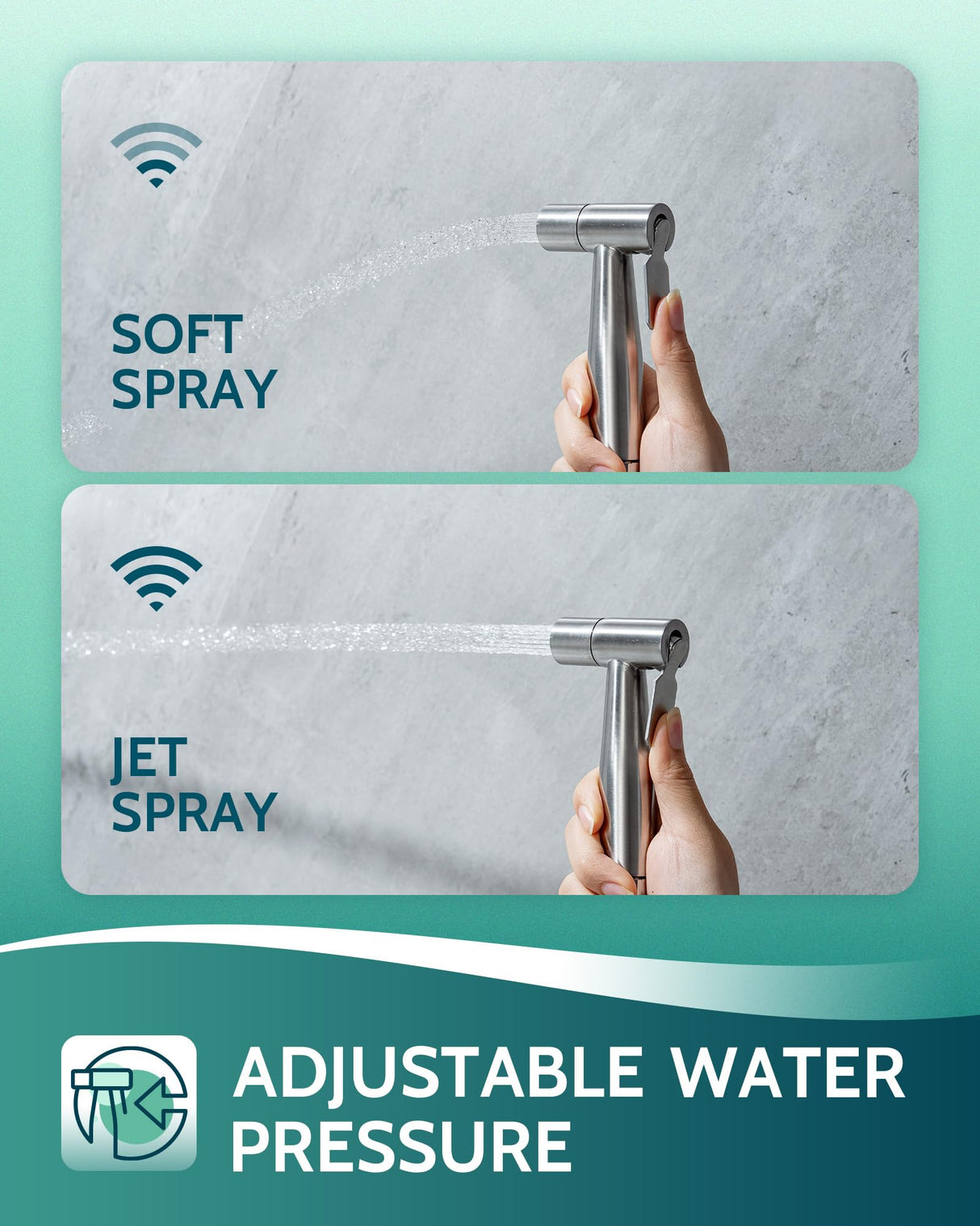 LUFEIDRA Handheld Bidet Sprayer for Toilet-Adjustable Water Pressure Jet Spray with Bidet Hose for Feminine Wash, New Premium Stainless Steel Muslim Shower Toilet Bidet Cloth Diaper Sprayer Set