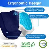CushyOasis Seat Cushion, Chair Cushions, Office Chair Cushions, Anti-Slip Bottom & Removable Cover Tailbone Pain Relief Cushion, Memory Foam Seat Cushion for Office, Wheelchair, Car (Blue)