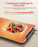Warming Mat for Food, iTRUSOU Electric Warming Tray 99H Continuous Heat,7 Temp Settings,Patented Full-Surface Heating,°F/°C Switch,Flexible Roll-Up Food Warmers for Parties Buffet,Everyday Use