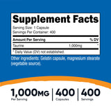 Nutricost Taurine 1000mg, 400 Capsules