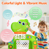 Toddler Basketball Hoop & Soccer Goal, Baby Toys for 1 2 3 Year Old Boys Girls, Kids Sports Toy with Light Sound Music, Dinosaur Toys for 12-16-18 Months, Christmas Birthday Gifts for Ages 1-3