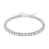 TOPGRILLZ Tennis Ankle Bracelet Anklet for Women, 3mm White Golden, 9 Inch