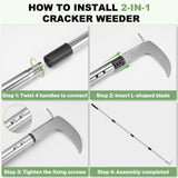Envanptaz Crack Weeder, 63" L-Shaped Stainless Steel Crevice Weeding Tool