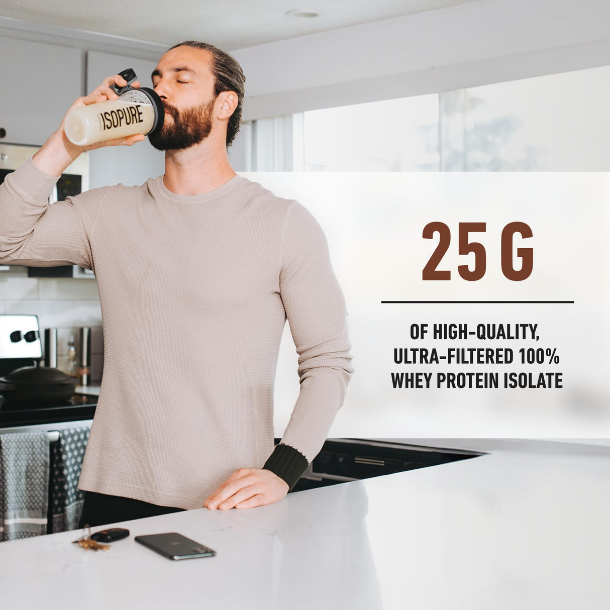 Isopure Low Carb 100% Pure Whey Isolate Protein Powder, Lactose Free, Gluten Free, With Vitamins, Dutch Chocolate, 25g Protein Per Serving, 3 Lbs, 41 Servings (Packaging May Vary)