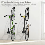 Housolution Bike Wall Mount with Fixed Hook, [4 Pack] Heavy Duty Bike Storage Rack, Bike Rack Vertical Stand for Garage - Easily Hang/Detach - with Screws Iron Bike Hanger Brackets