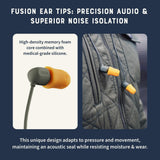 Elgin Discord Gen 3 Bluetooth Earplug Earbuds, OSHA Compliant Wireless in-Ear Headphones, 31dB NRR ANSI Certified Noise Isolation, Dynamic 8mm Driver, USB-C Charging, 14-Hour Playback