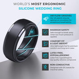 ThunderFit Men's Silicone Rings, Breathable Rubber Bands, 10mm Wide