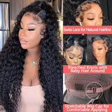 FIONAT 30 Inch Deep Wave Lace Front Wigs Human Hair Pre Plucked 13x6 HD Lace Front Wigs Human Hair 180% Density Deep Curly Wig Frontal Glueless Wigs Human Hair for Women
