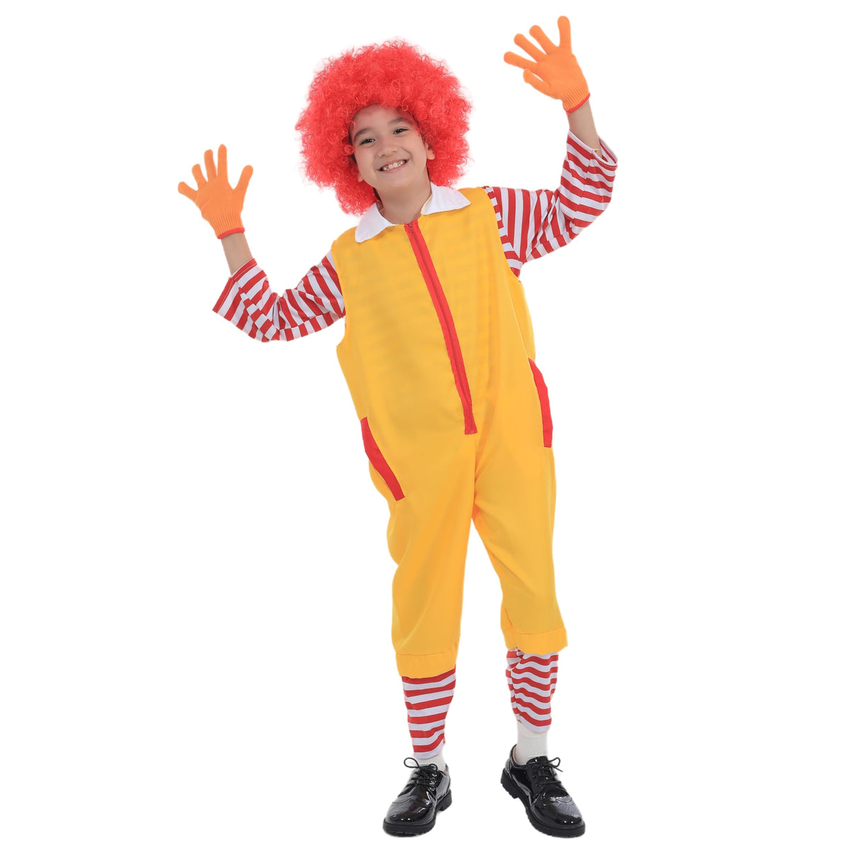 QiaoPkeb 4-PCS Clown Costume Set - Boys Girls Circus Clown Outfit for Halloween Christmas Carnival Cosplay Party(150CM)