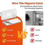 Jiayi No Drill Cabinet Door Magnet for Closure, 12 Pack Magnetic Drawer Closure with Ultra Thin Adhesive Catch, Door Magnetic Catches for Kitchen, Pantry, Keep Cabinets Closed Securely, Easy Install