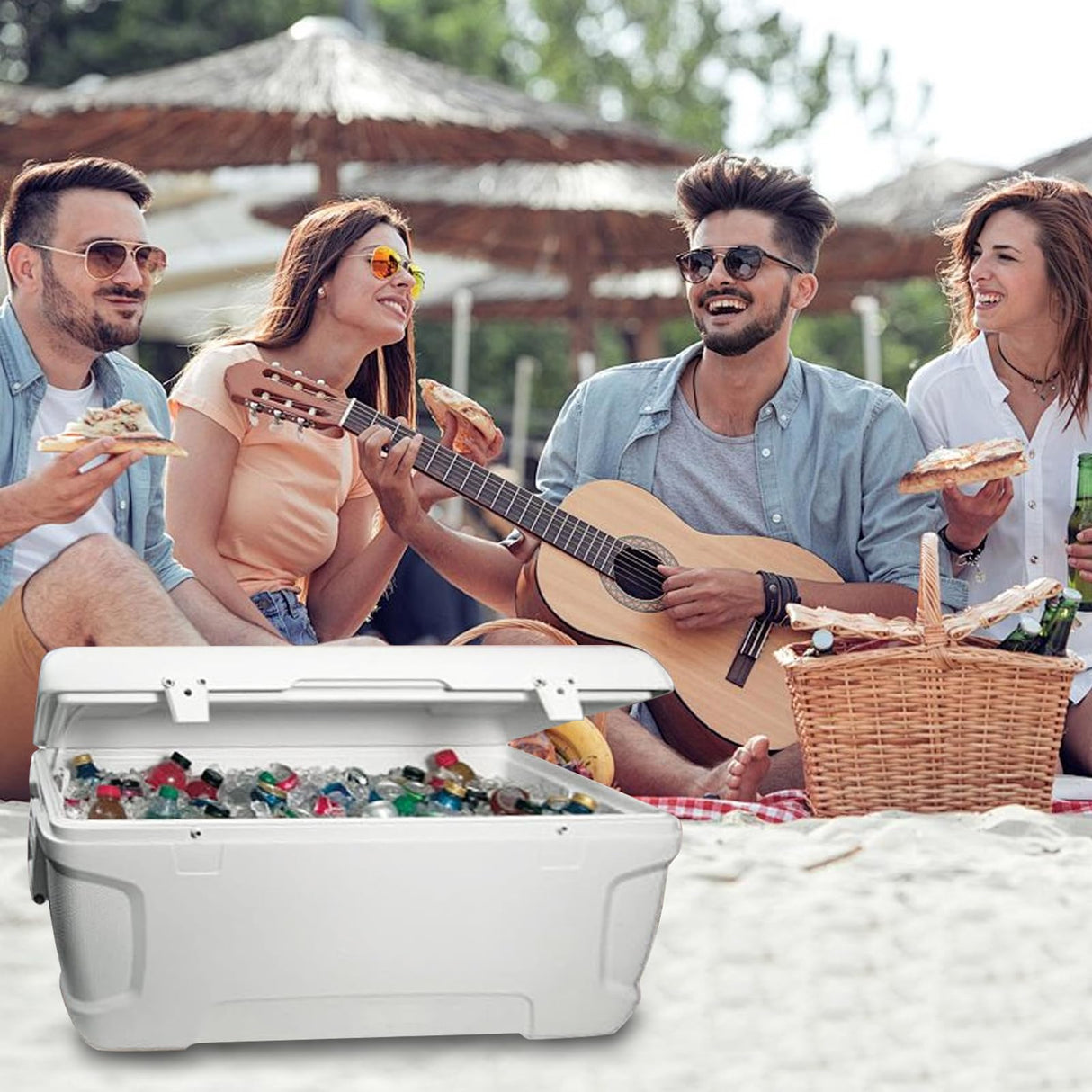MUUPEG Cooler Hinges Replacement Kit Compatible with Igloo, 4 Cooler Hinge and 2 Latch and 22 Screws, Repair and Replace Cooler Parts with Box
