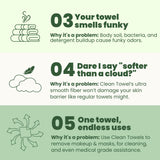 Clean Skin Club Bamboo Viscose Clean Towels XL™, 100% USDA Biobased Face Towel, Disposable Face Towelette, Makeup Remover Dry Wipes, Ultra Soft, 50 Ct, 1 Pack