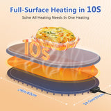 seenlast Warming Mat for Food with Adjustable Temperature Timer,10S Fast Heating Silicone Food Warmers for Parties Buffet and Home Daily,Food Warming Mat with Insulating Pad Raised Feet Protects Table