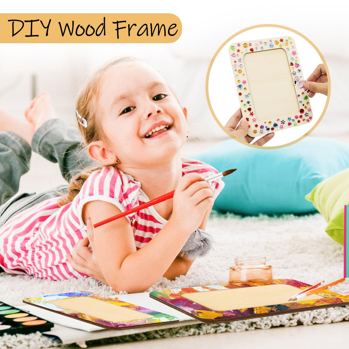 RYKOMO 30 Pack Wooden Picture Frames for Crafts, Wooden Frames for 4 x 6 Photos, Unfinished Wood Frame for Thanksgiving Christmas Gift Halloween Party Decorate DIY Art Projects