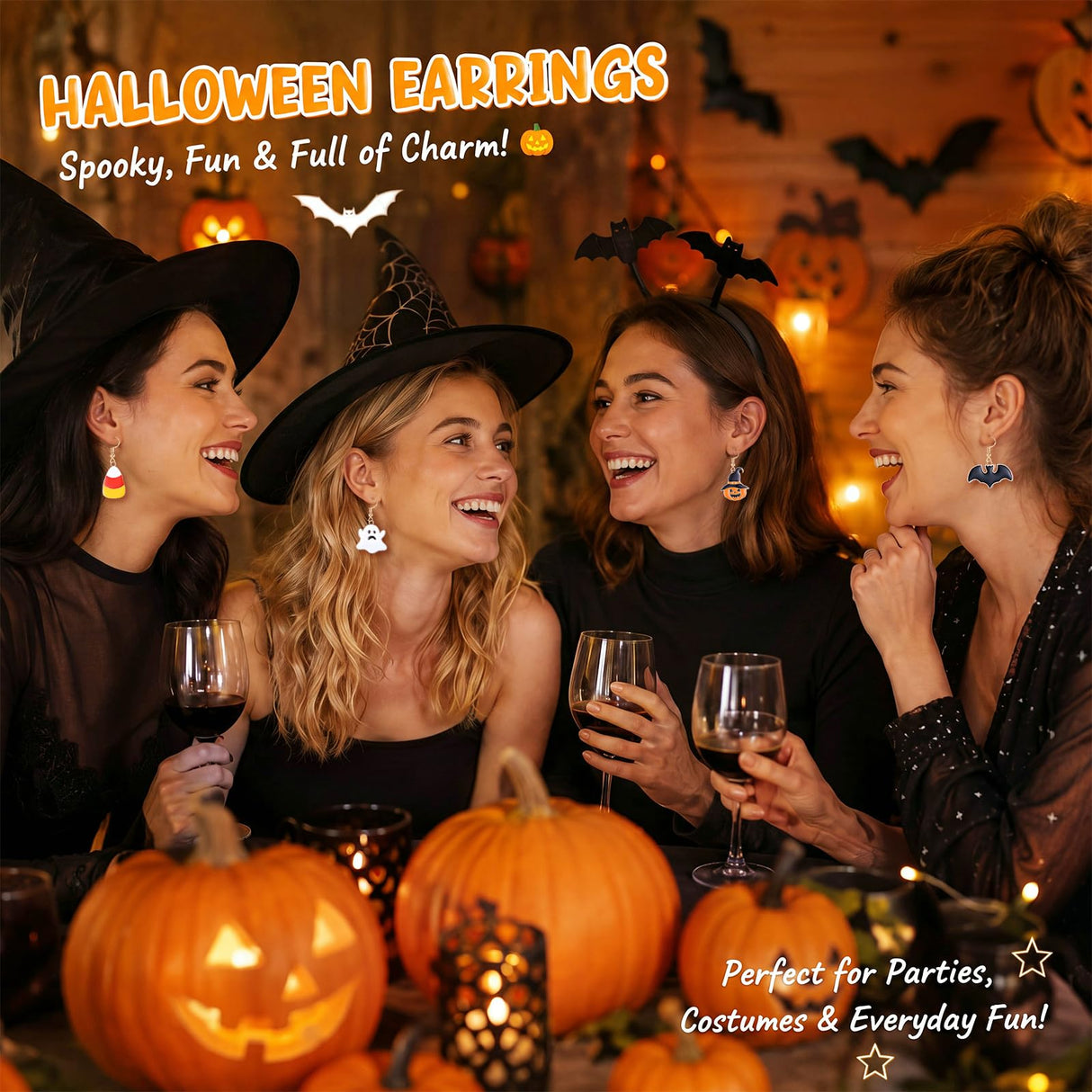 Nosiny 36 Pairs Holiday Earrings Variety Pack Summer Fall Halloween Gifts for Women Teacher Party Favors(Stylish Hook Earrings)