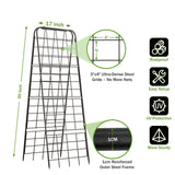 Heavy Duty 50"x17" Adjustable A-Frame Trellis for Climbing Plants – Rust-Proof Metal Garden Trellis with Dense Grid Design, Perfect for Raised Beds, Tomatoes, Cucumbers & Outdoor Vines (Black, 1 Pcs)