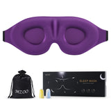 MZOO Sleep Eye Mask for Side Sleeper Men Women, Zero Eye Pressure 3D Sleeping Mask, Light Blocking Patented Design Night Blindfold, Soft Eye Shade Cover for Travel, Purple