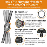 2026 New Tools 24 in 1 Magnetic Ratchet Screwdriver Set, Multi Bit DIY Magnetic Screwdriver Set with Detachable Ratchet Handle, Portable Precision Repair Tool Kit for Furniture, Electronics, Bicycle