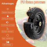 10" Solid Rubber Tires, 4.10/3.50-4 Tire and Wheel Flat Free, 2-Pack with 3/4" Bearings, 2.17"Offset Hub for GOR Garden Cart, Wheelbarrow, Trolleys, Hand Trucks & Yard Trailers