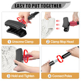 IOPRETTY Commercial Mops for Floor Cleaning - Looped-End Heavy Duty Wet Mop with Long Handle for Hardwood Wood Tile Vinyl - Reusable Cotton Head for Home Garage Kichen Bathroom