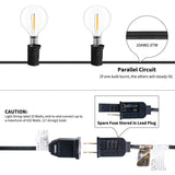Brightown LED String Lights Outdoor 25Feet G40 Patio Lights with 25 Shatterproof Bulbs, Waterproof Globe Hanging Lights for Backyard Porch Bistro Balcony Decor, E12 Socket