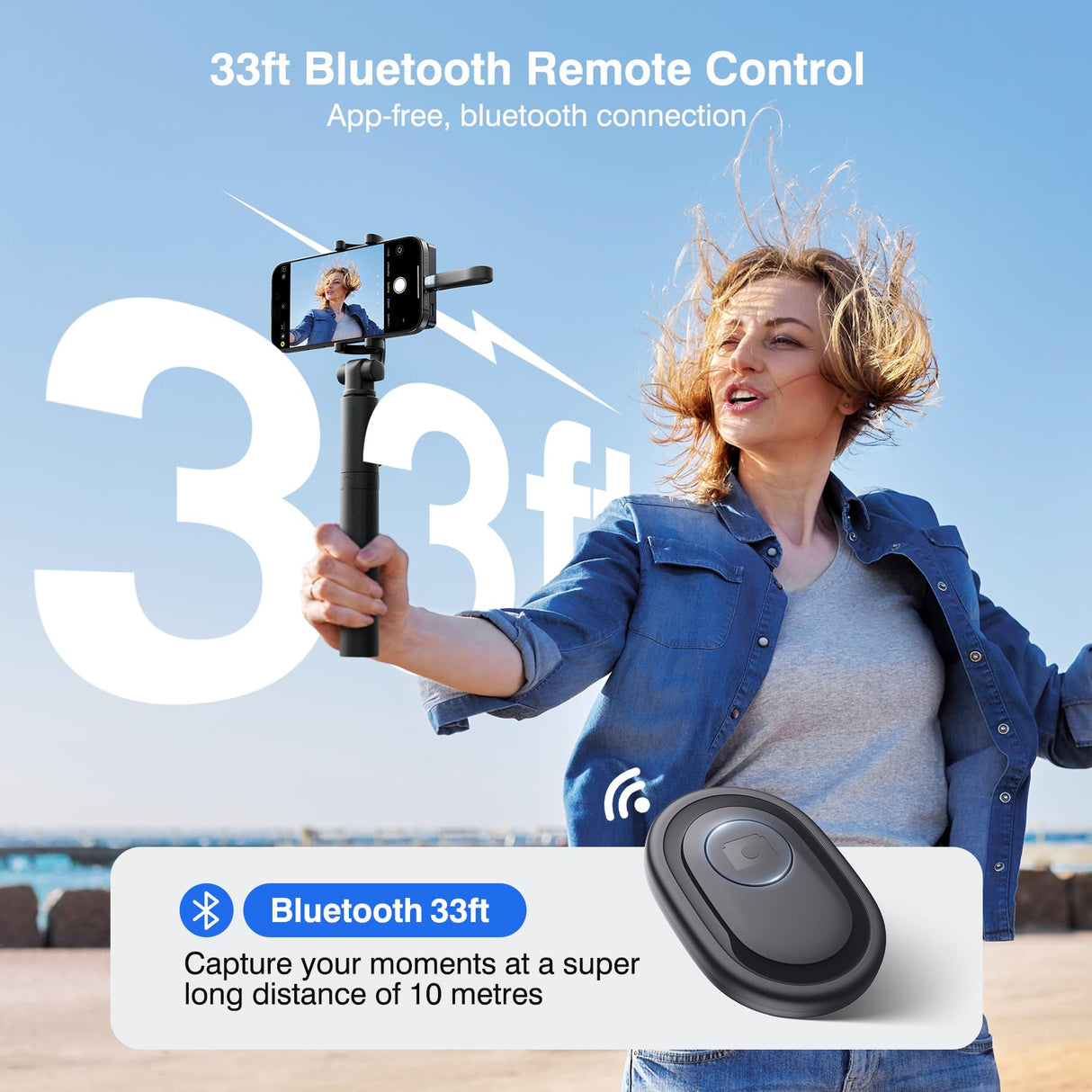 Vlog Selfie Monitor Screen, Magnetic Phone Vlog Selfie Monitor Screen 4K 30fps Bluetooth Remote, Back Camera Monitor for Vlog Live Stream TikTok, Compatible with iPhone & Android