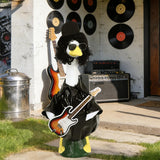 JarThenaAMCS Rock and Roll Porch Goose Outfit Set 80s 90s Hip Hop Goose Costume Dresses Clothes with Guitar Sunglasses Wig Hat Fits 23'' for Yard Lawn Outdoor Garden Decor