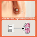 GUIJUEYE Implant Grade Titanium Rose Cut CZ Earrings for Sensitive Ears