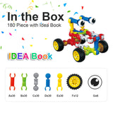 Huaker Stem Building Toys for 3 4 5 6 7 8 Year Old Boys Girls Kids,180 Pieces Building Blocks Educational Learning Toys with Large Storage Box,Ideal Christmas Birthday Gifts