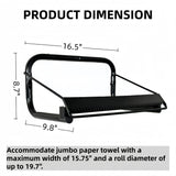 Jumbo Roll Wall Mounted Shop Paper Towel Holder, Wiper Dispenser for Garage and Industrial Use,16.5"x9.8"x8.7"（1 Pack, Black）