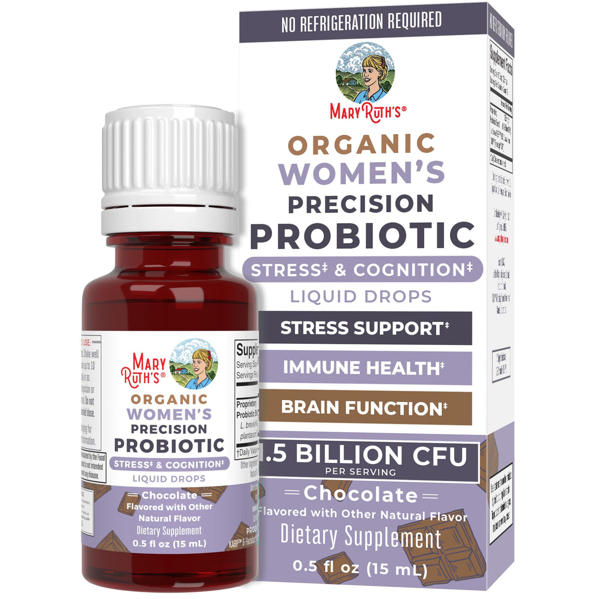 MaryRuth Organics USDA Organic Stress & Cognition Probiotics for Women | Focus Supplement | Support Calm | Stress Relief Supplement | Womens Probiotic | Gut Health for Women | Vegan | 30 Servings