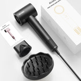 Hair Dryer, 110,000 RPM High-Speed Ionic Blow Dryer for Fast Drying, Professional Lightweight Hairdryer with Diffuser, Magnetic Nozzle, 4 Temps & 2 Speeds, Low Noise for Travel - Black