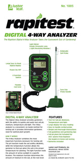 Luster Leaf Rapitest 4-Way Digital Soil Analyzer for pH, Moisture, Temperature, and Light – Designed and Engineered in the USA
