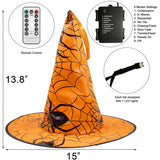 FUNPENY Halloween Decoration Lights, 8 PCS Waterproof Hanging Witch Hat with String Lights with Remote, Hanging Halloween Decorations for Indoor Outdoor Garden Yard Party Decor