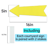 Yellow Arrow Signs with Stakes 16 x 5 Inches,This Way Directional Arrow Yard Signs,Christmas Party,Wedding Yard Signs, Birthday Party Signs (20)