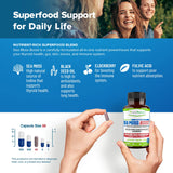 Power By Naturals Sea Moss Advanced with Black Seed Oil & Elderberry Capsules - Certified Organic Irish Sea Moss Capsules for Energy, Gut & Immune Support - Sea Moss Pills with (60+ Minerals) 60 Pills