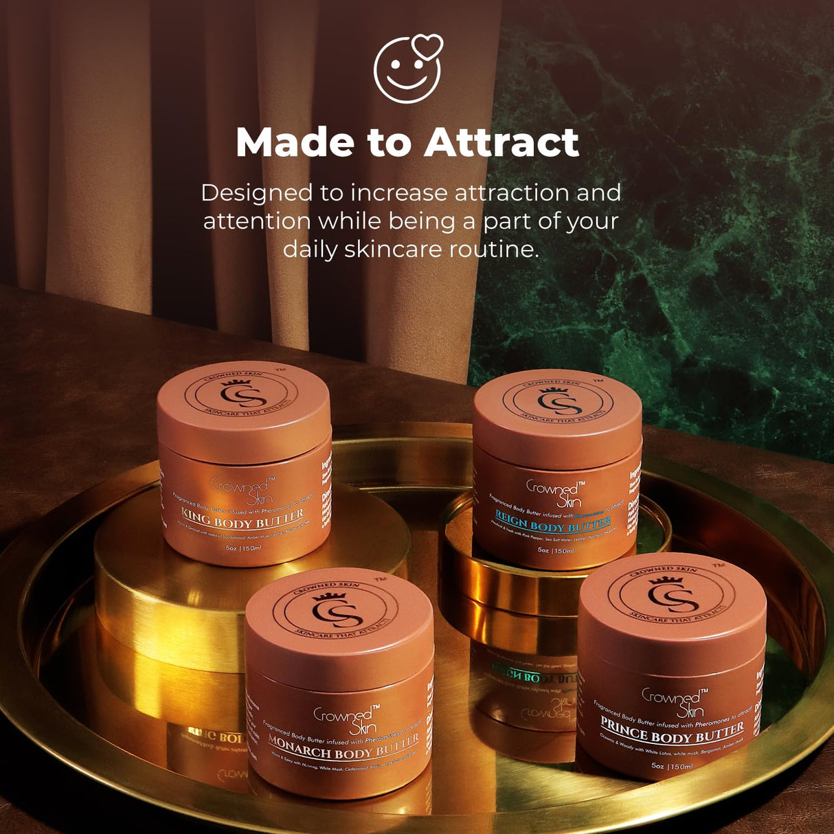 Crowned Skin King and Reign Cologned Body Butter Bundle | Sandalwood, Leather, Fresh, and Nautical Scents | Infused with Organic Shea & Mango Butters | Moisturizing Formula with All-Day Fragrance