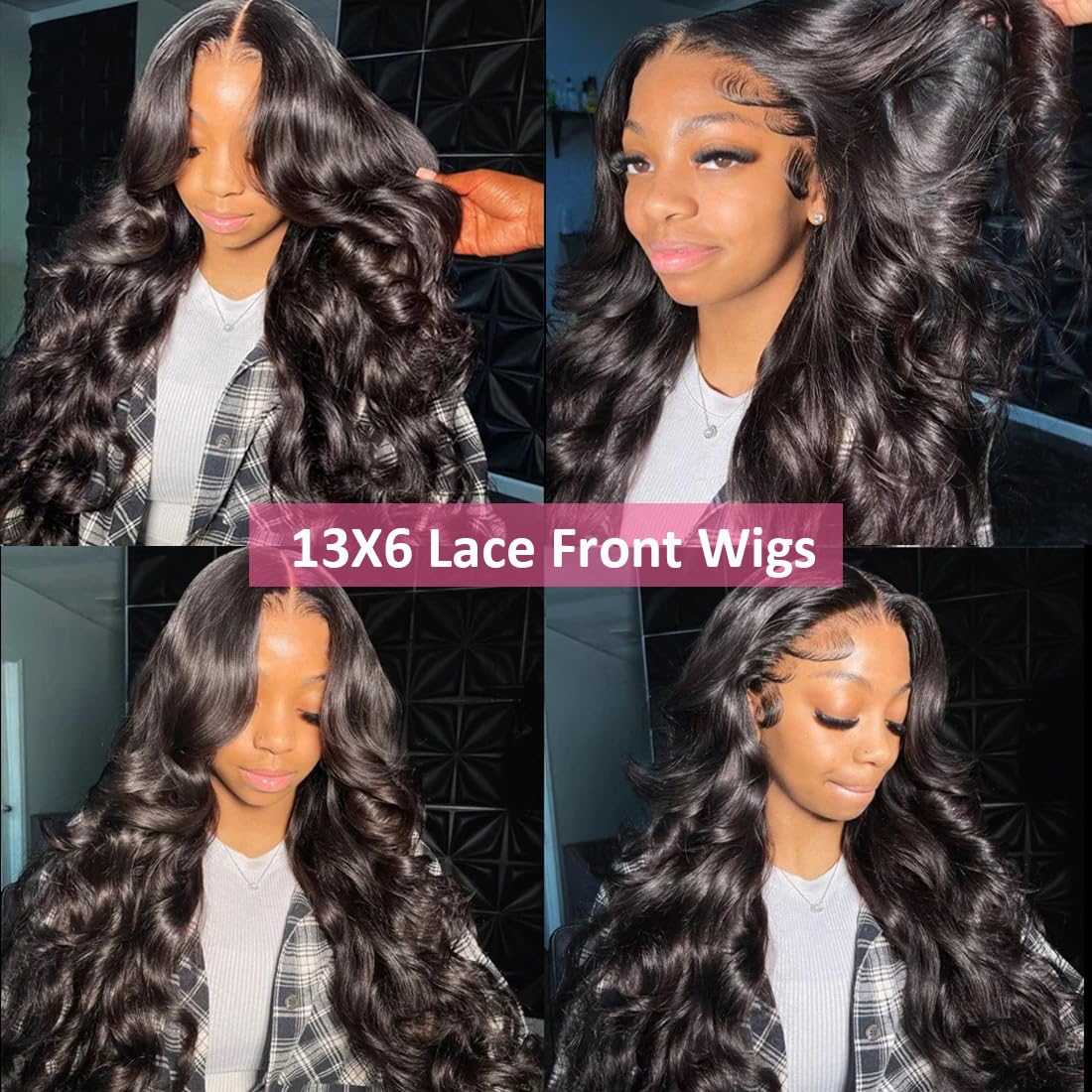 Erqq 30 inch Human Hair Wig 13x6 Body Wave Lace Front Wigs Human Hair 200 Density HD Lace Frontal Glueless Wigs Pre Plucked with Baby Hair Brazilian Virgin Hair Natural Color
