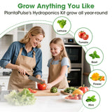 PlantaPulse 129Pcs Hydroponic Pods Kit with A&B Plant Food, 50 Grow Sponges, 50 Plant Labels, 12 Grow Baskets, 12 Grow Domes and 1 Tweezers - Indoor Hydroponics Supplies