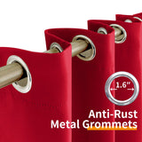 YoungsTex Red Blackout Curtains 63 Inch Length for Bedroom - Grommet Room Darkening Window Drapes Thermal Insulated for Christmas Living Room, 2 Panels, 42 x 63 Inch