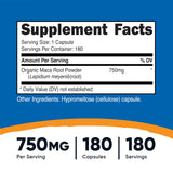 Nutricost Maca Root Capsules (Lepidium meyenii) 750mg, 180 Capsules, 180 Servings