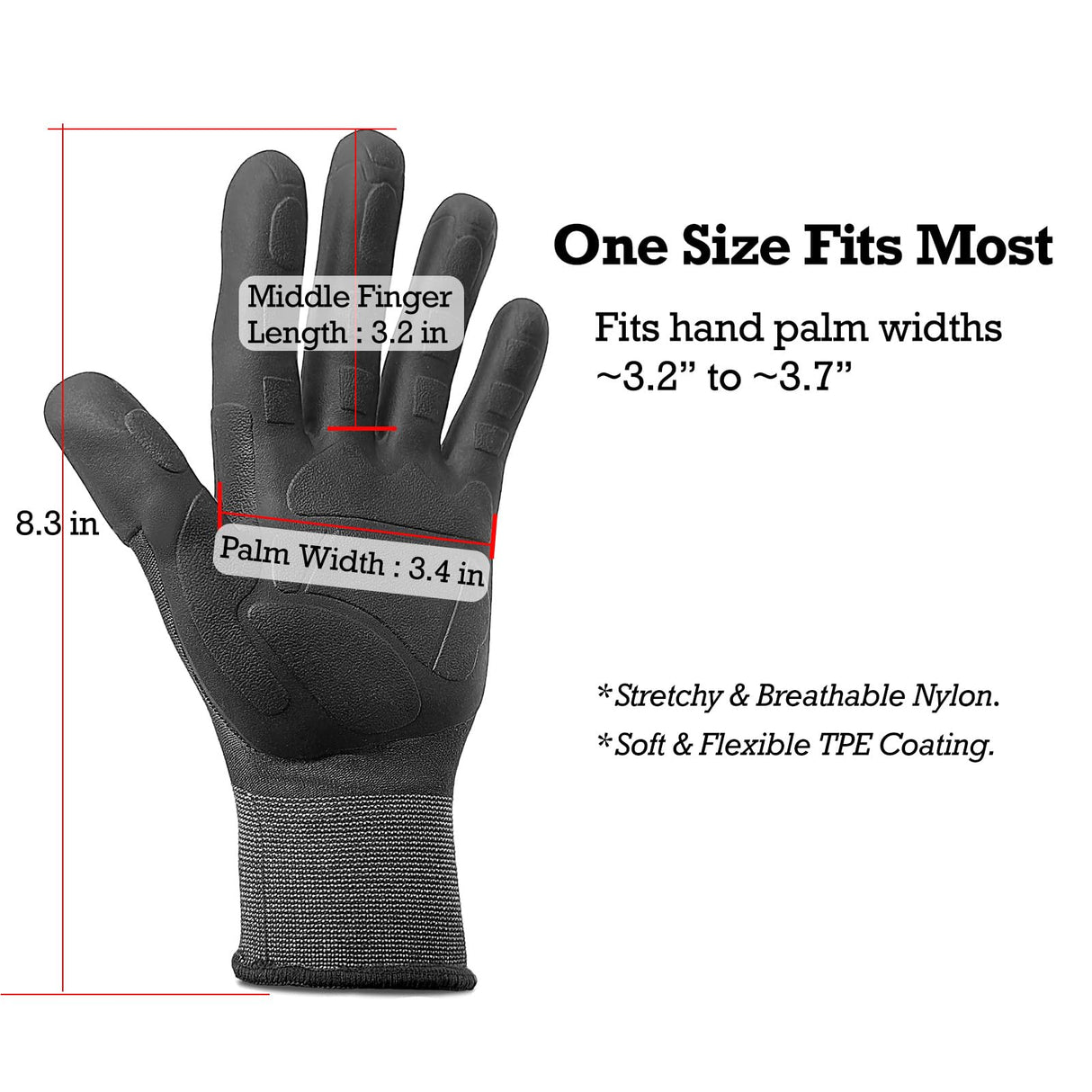 Exprosiflux 2 Pairs Non Slip TPE Gardening Gloves, Olive Green, M