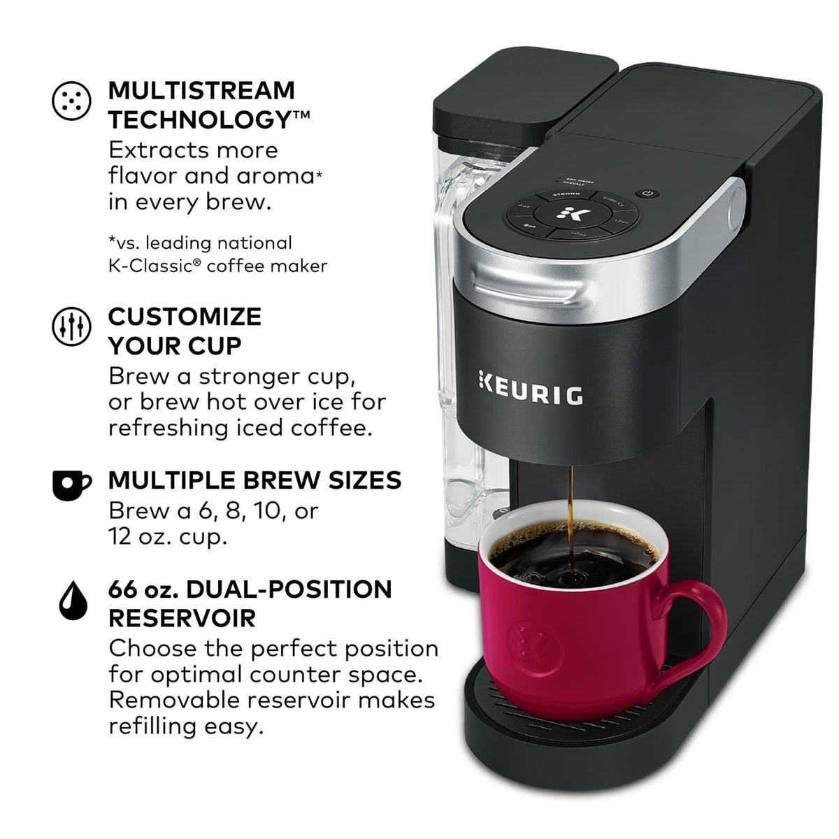 Keurig K-Supreme Single Serve K-Cup Pod Coffee Maker, Black