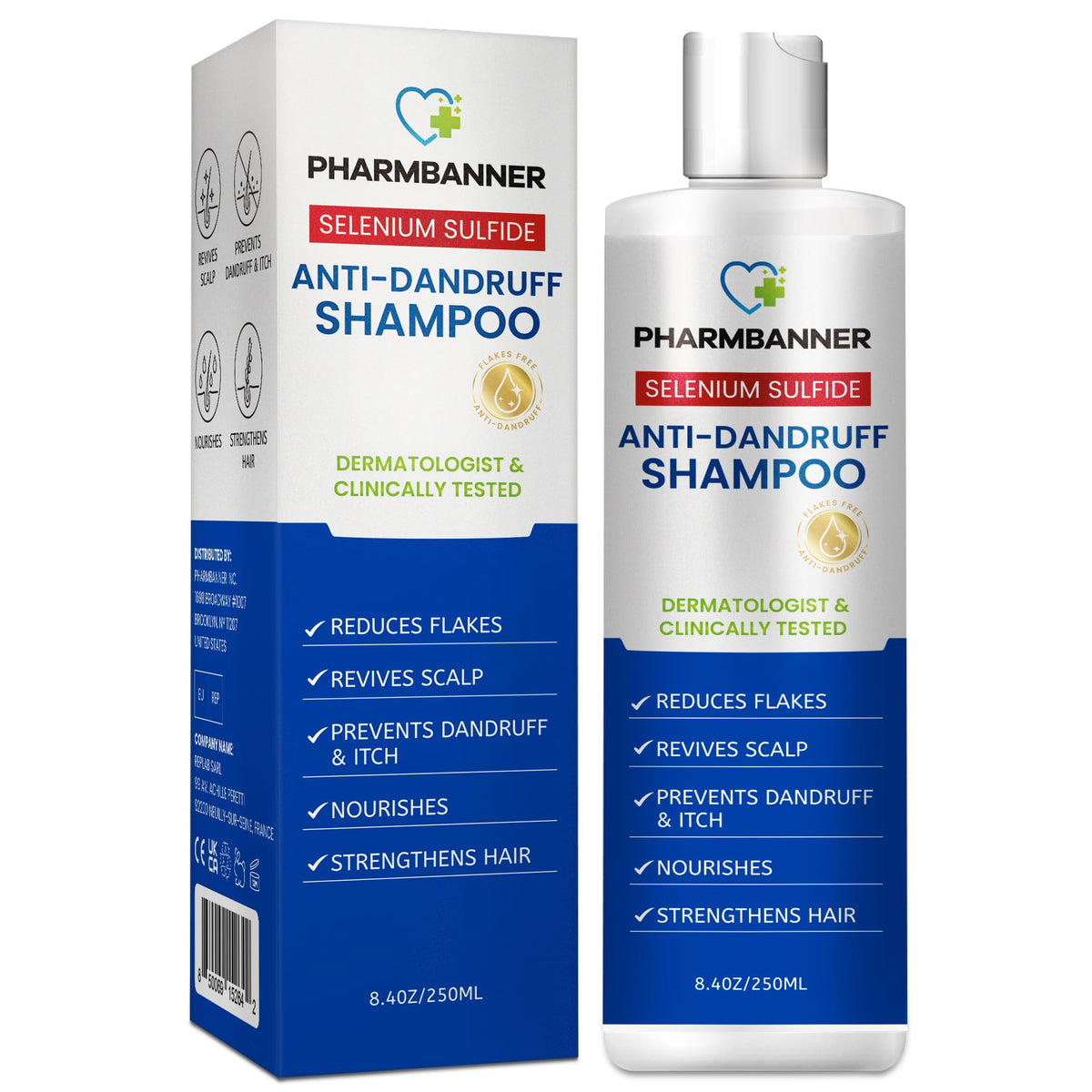 PHARMBANNER Anti-Dandruff Shampoo with Selenium Sulfide: For Flaky Sca ...